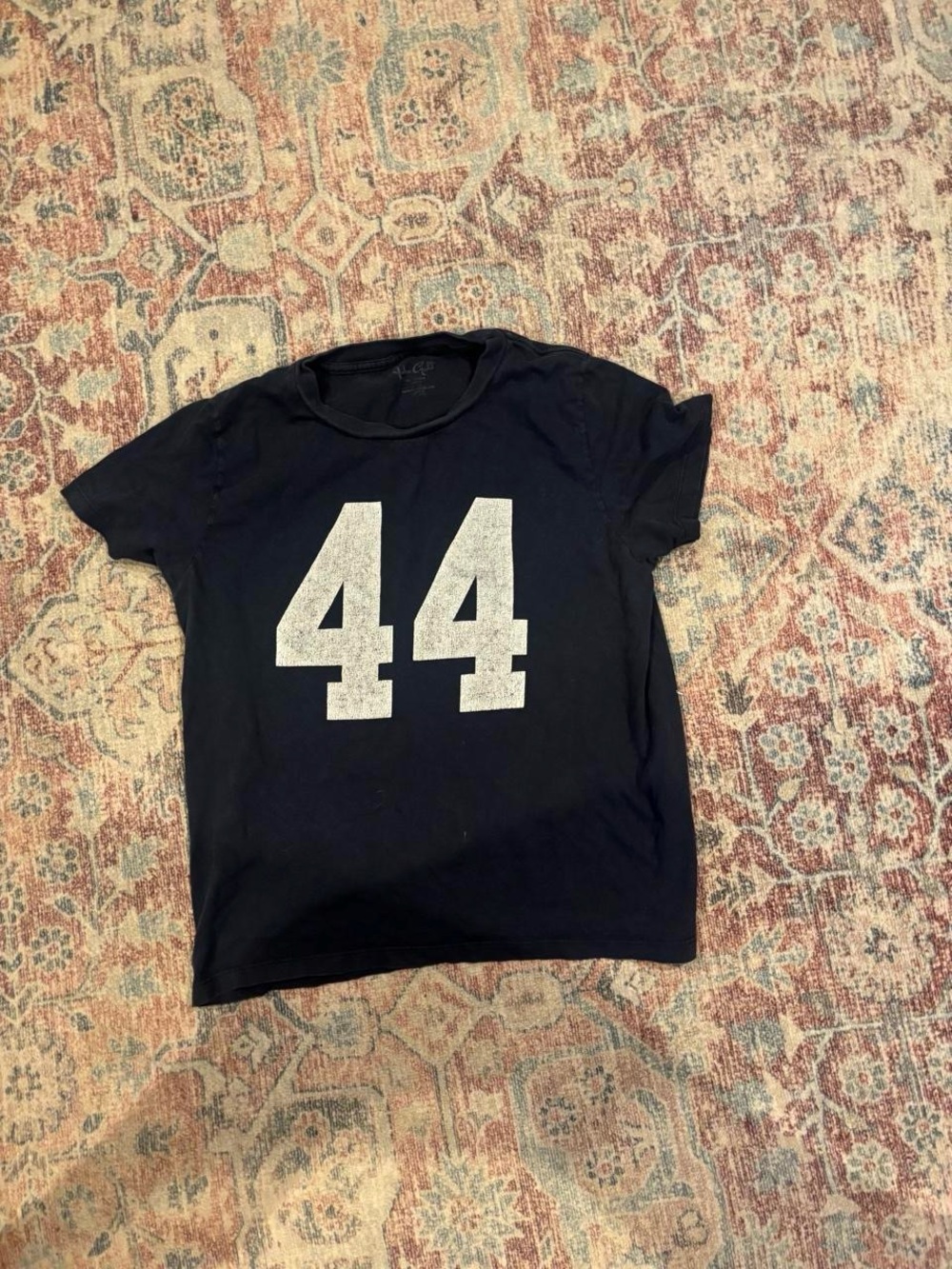 Brandy Melville Black Tee with White '44' Graphic